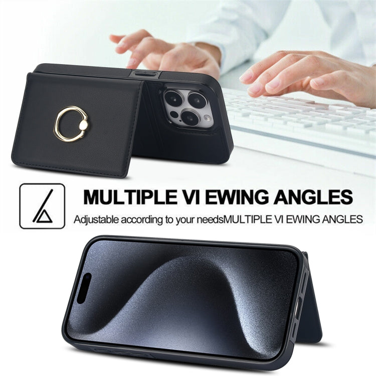 For iPhone 15 Pro Max RFID Anti-theft Card Ring Holder Phone Case(Black) - HoMEdemic™ 