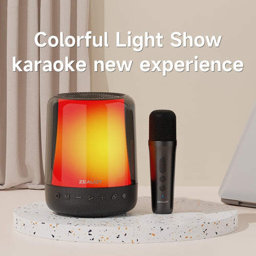 Zealot S66M RGB Rhythmic Light Karaoke Wireless Speaker, Style:Single Mic(Black) - HoMEdemic™ 