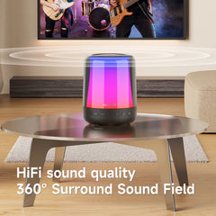 Zealot S66M RGB Rhythmic Light Karaoke Wireless Speaker, Style:Single Mic(Black) - HoMEdemic™ 