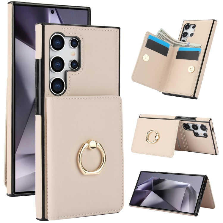 For Samsung Galaxy S24 Ultra 5G RFID Anti-theft Card Ring Holder Phone Case(White) - HoMEdemic™ 