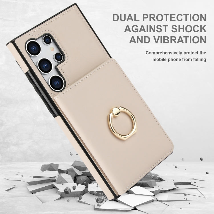 For Samsung Galaxy S24 Ultra 5G RFID Anti-theft Card Ring Holder Phone Case(White) - HoMEdemic™ 