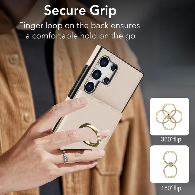 For Samsung Galaxy S24 Ultra 5G RFID Anti-theft Card Ring Holder Phone Case(White) - HoMEdemic™ 
