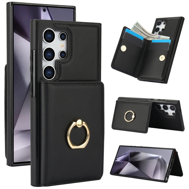 For Samsung Galaxy S24 Ultra 5G RFID Anti-theft Card Ring Holder Phone Case(Black) - HoMEdemic™ 