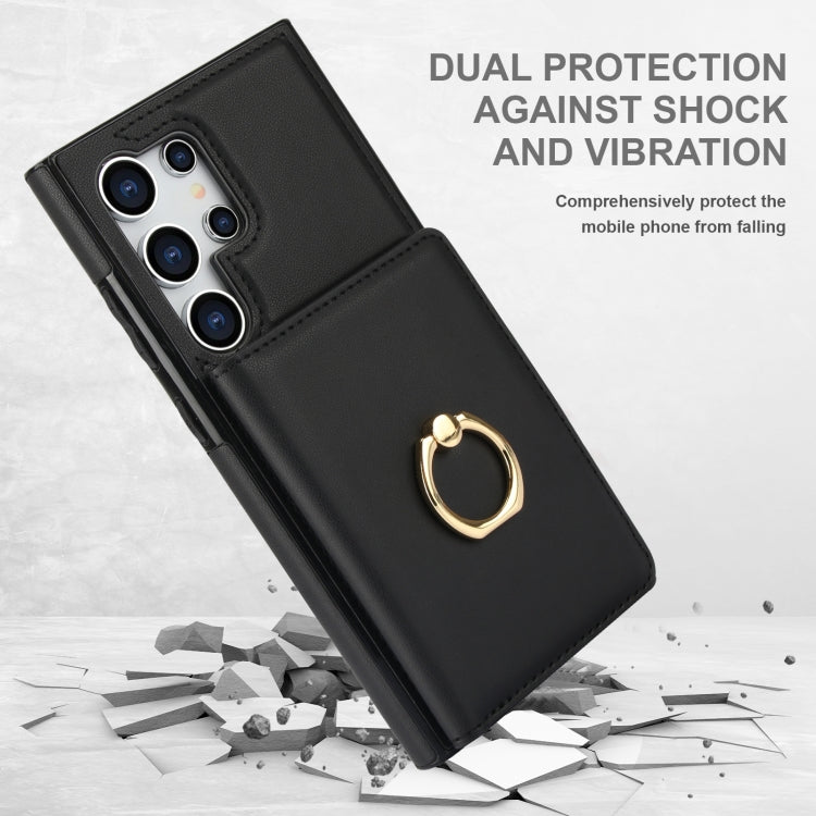For Samsung Galaxy S24 Ultra 5G RFID Anti-theft Card Ring Holder Phone Case(Black) - HoMEdemic™ 