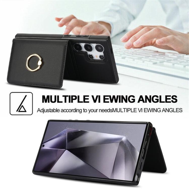 For Samsung Galaxy S24 Ultra 5G RFID Anti-theft Card Ring Holder Phone Case(Black) - HoMEdemic™ 