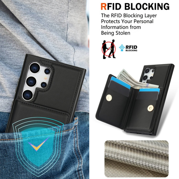 For Samsung Galaxy S24 Ultra 5G RFID Anti-theft Card Ring Holder Phone Case(Black) - HoMEdemic™ 