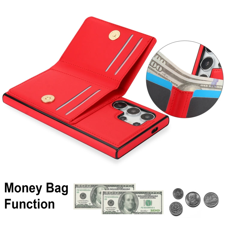 For Samsung Galaxy S24 Ultra 5G RFID Anti-theft Card Ring Holder Phone Case(Red) - HoMEdemic™ 