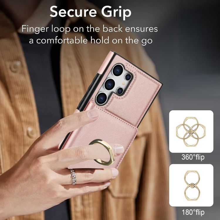 For Samsung Galaxy S24 Ultra 5G RFID Anti-theft Card Ring Holder Phone Case(Rose Gold) - HoMEdemic™ 