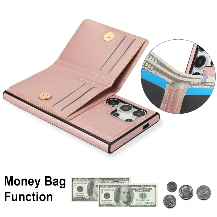 For Samsung Galaxy S24 Ultra 5G RFID Anti-theft Card Ring Holder Phone Case(Rose Gold) - HoMEdemic™ 