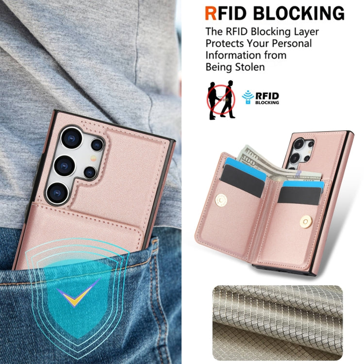 For Samsung Galaxy S24 Ultra 5G RFID Anti-theft Card Ring Holder Phone Case(Rose Gold) - HoMEdemic™ 