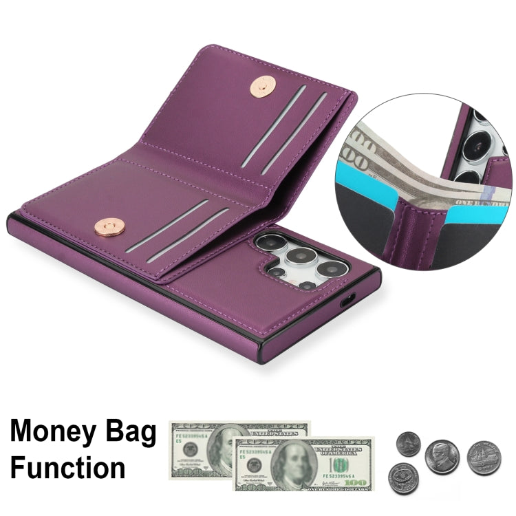 For Samsung Galaxy S24 Ultra 5G RFID Anti-theft Card Ring Holder Phone Case(Dark Purple) - HoMEdemic™ 