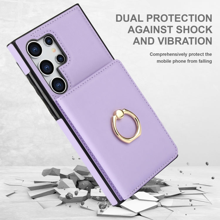 For Samsung Galaxy S24 Ultra 5G RFID Anti-theft Card Ring Holder Phone Case(Purple) - HoMEdemic™ 