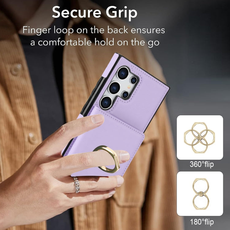 For Samsung Galaxy S24 Ultra 5G RFID Anti-theft Card Ring Holder Phone Case(Purple) - HoMEdemic™ 