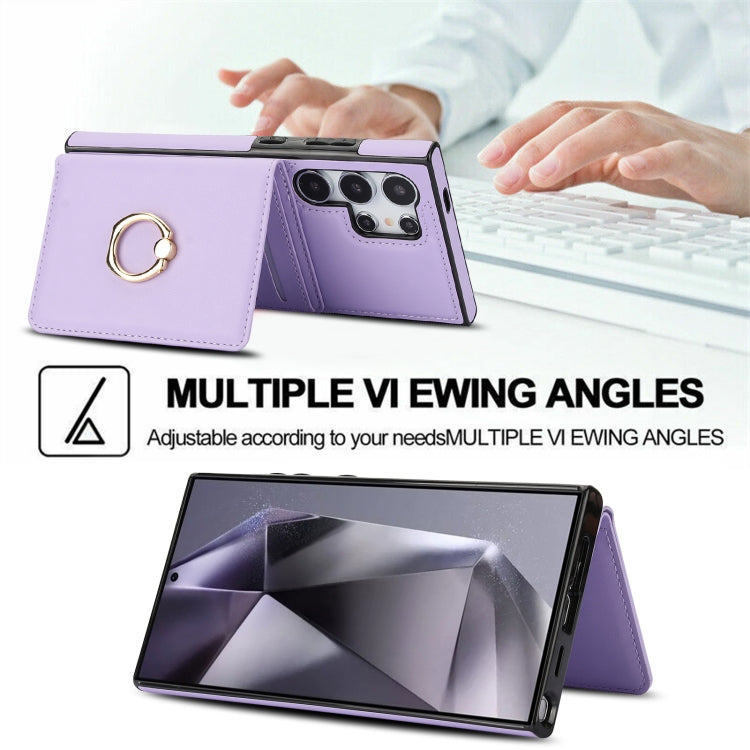 For Samsung Galaxy S24 Ultra 5G RFID Anti-theft Card Ring Holder Phone Case(Purple) - HoMEdemic™ 