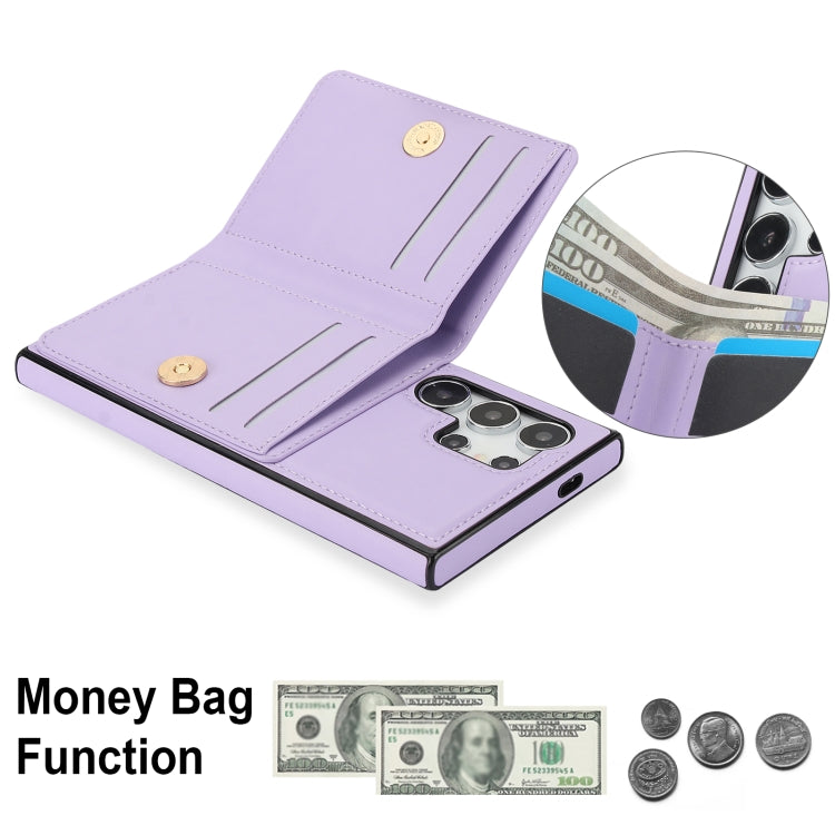 For Samsung Galaxy S24 Ultra 5G RFID Anti-theft Card Ring Holder Phone Case(Purple) - HoMEdemic™ 