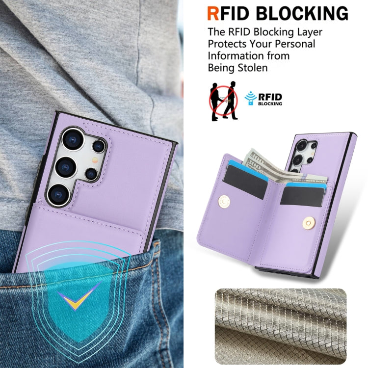 For Samsung Galaxy S24 Ultra 5G RFID Anti-theft Card Ring Holder Phone Case(Purple) - HoMEdemic™ 