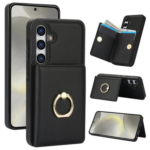 For Samsung Galaxy S24 5G RFID Anti-theft Card Ring Holder Phone Case(Black) - HoMEdemic™ 