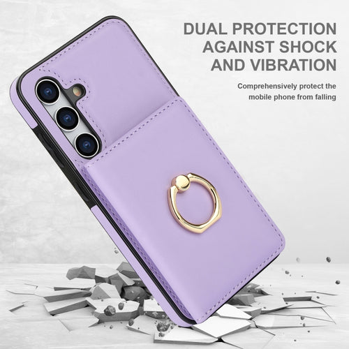 For Samsung Galaxy S24 5G RFID Anti-theft Card Ring Holder Phone Case(Purple) - HoMEdemic™ 