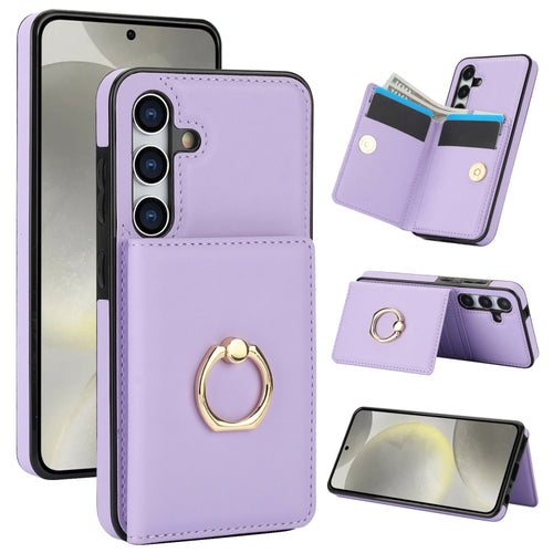 For Samsung Galaxy S24 5G RFID Anti-theft Card Ring Holder Phone Case(Purple) - HoMEdemic™ 