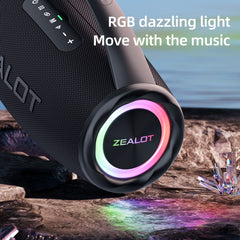 Zealot S97 80W Outdoor Portable RGB Light Bluetooth Speaker(Blue) - HoMEdemic™ 