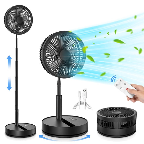 F9 Folding Adjustable Height Desktop Electric Fan(Black) - HoMEdemic™ 