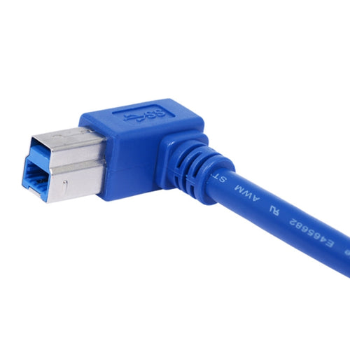 USB 3.0 A Male to B Male 90 Degree Connector Cable for Printer / Hard Disk, Length: 1m(Blue) - HoMEdemic™ 