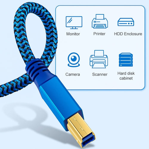 Printer / Hard Disk USB 3.0 A Male to B Male Connector Cable, Length:0.3m(Blue) - HoMEdemic™ 