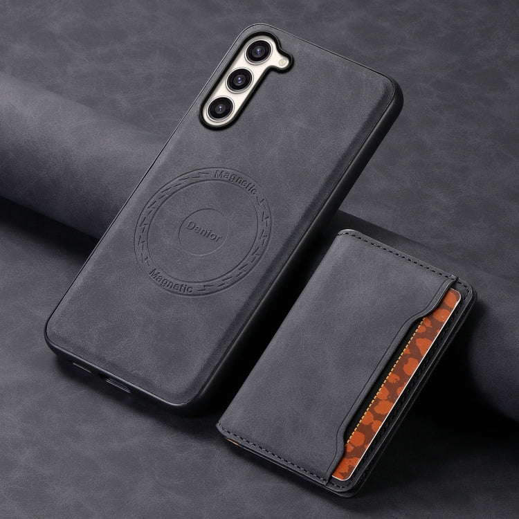 For Samsung Galaxy S23+ 5G Denior D13 Retro Texture Leather MagSafe Card Bag Phone Case(Black) - HoMEdemic™ 
