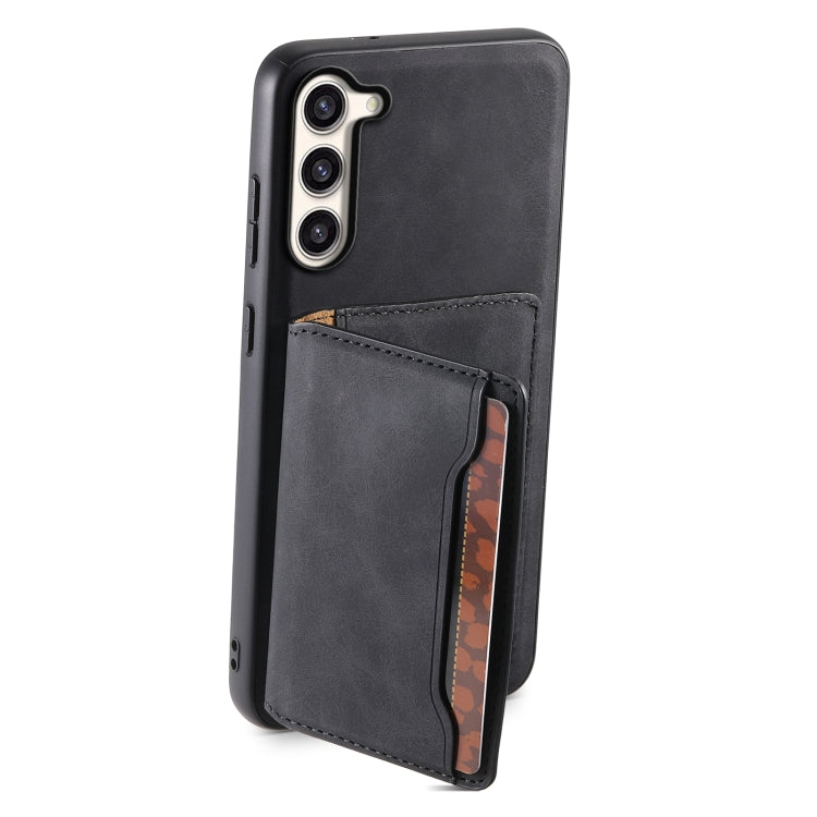 For Samsung Galaxy S23+ 5G Denior D13 Retro Texture Leather MagSafe Card Bag Phone Case(Black) - HoMEdemic™ 