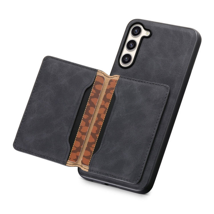 For Samsung Galaxy S23+ 5G Denior D13 Retro Texture Leather MagSafe Card Bag Phone Case(Black) - HoMEdemic™ 