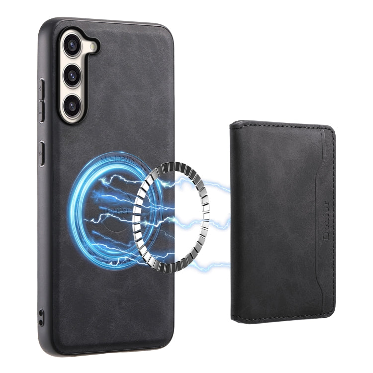 For Samsung Galaxy S23+ 5G Denior D13 Retro Texture Leather MagSafe Card Bag Phone Case(Black) - HoMEdemic™ 