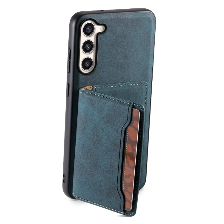 For Samsung Galaxy S23+ 5G Denior D13 Retro Texture Leather MagSafe Card Bag Phone Case(Blue) - HoMEdemic™ 