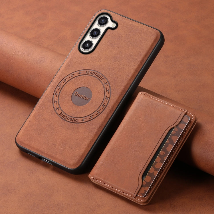 For Samsung Galaxy S23+ 5G Denior D13 Retro Texture Leather MagSafe Card Bag Phone Case(Brown) - HoMEdemic™ 
