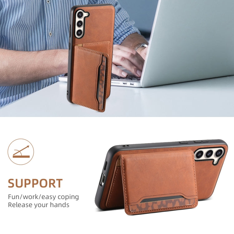 For Samsung Galaxy S23+ 5G Denior D13 Retro Texture Leather MagSafe Card Bag Phone Case(Brown) - HoMEdemic™ 
