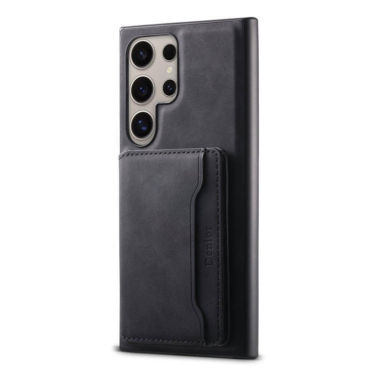 For Samsung Galaxy S24 Ultra 5G Denior D13 Retro Texture Leather MagSafe Card Bag Phone Case(Black) - HoMEdemic™ 
