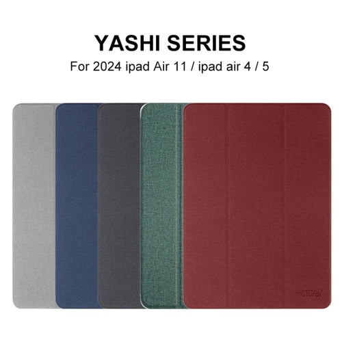 For iPad Pro 11 2024 Mutural YASHI Series Tablet Leather Smart Case(Grey) - HoMEdemic™ 