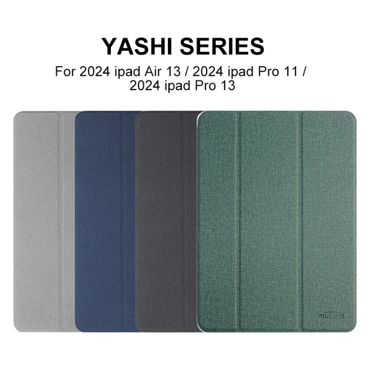 For iPad Air 13 2025 / 2024 Mutural YASHI Series Tablet Leather Smart Case(Grey) - HoMEdemic™ 