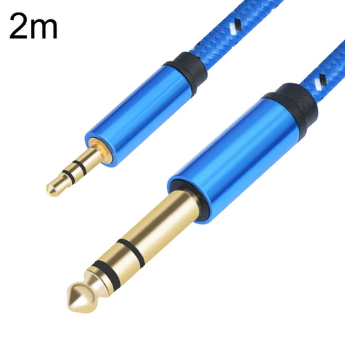 3662-3662BK 3.5mm Male to 6.35mm Male Stereo Amplifier Audio Cable, Length:2m(Blue) - HoMEdemic™ 