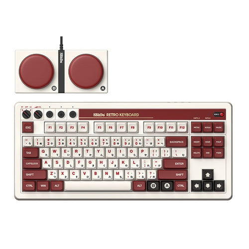 8Bitdo Retro Wireless Bluetooth Tri-Mode Mechanical Keyboard(Red) - HoMEdemic™ 