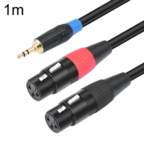 TC195BUXK107RE 3.5mm Male to Dual XLR 3pin Female Audio Cable, Length:1m(Black) - HoMEdemic™ 