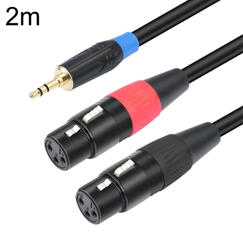 TC195BUXK107RE 3.5mm Male to Dual XLR 3pin Female Audio Cable, Length:2m(Black) - HoMEdemic™ 