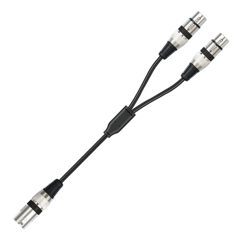 2055YMFF-05 XLR 3pin Male to Dual Female Audio Cable, Length: 50cm(Black+Black) - HoMEdemic™ 