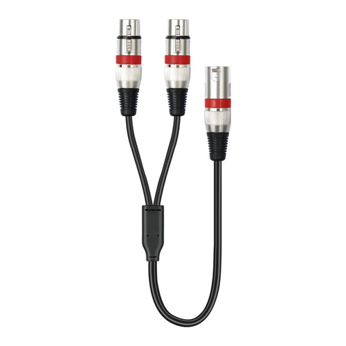 2055YMFF-05 XLR 3pin Male to Dual Female Audio Cable, Length: 50cm(Black+Green) - HoMEdemic™ 