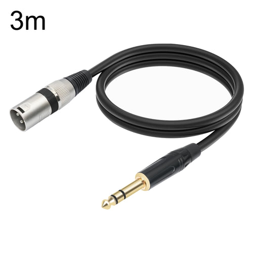 TC145BK55 6.35mm 1/4 TRS Male to XLR 3pin Male Microphone Cable, Length:3m(Black) - HoMEdemic™ 