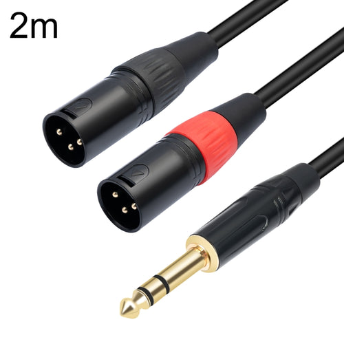 TC145YXK108RE-10 6.35mm 1/4 TRS Male to Dual XLR Male Audio Cable, Length:2m(Black) - HoMEdemic™ 