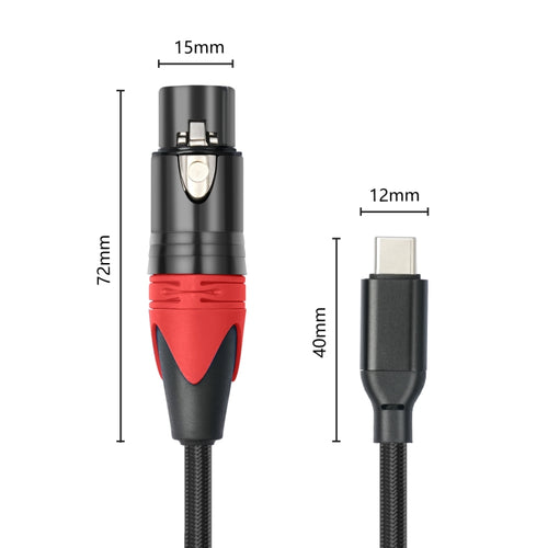 TY03RE Type-C Male to XLR Female Audio Cable for Dynamic Microphone, Length:1m(Black) - HoMEdemic™ 