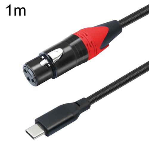 TY03RE Type-C Male to XLR Female Audio Cable for Dynamic Microphone, Length:1m(Black) - HoMEdemic™ 