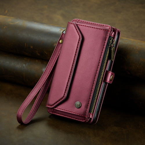 For iPhone XS / X CaseMe C36 Card Slots Zipper Wallet RFID Anti-theft Leather Phone Case(Wine Red) - HoMEdemic™ 