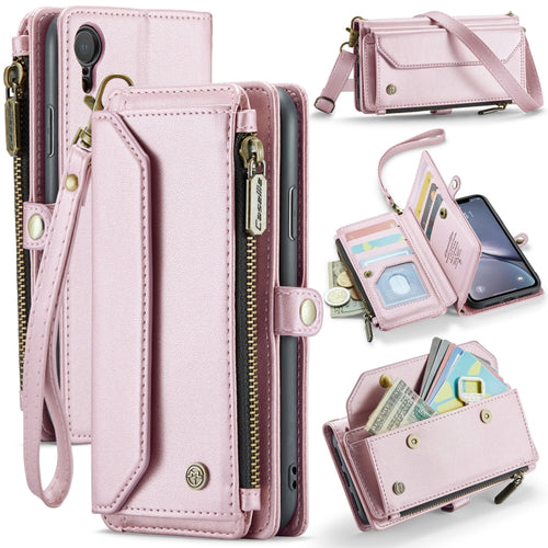 For iPhone XR CaseMe C36 Card Slots Zipper Wallet RFID Anti-theft Leather Phone Case(Pink) - HoMEdemic™ 