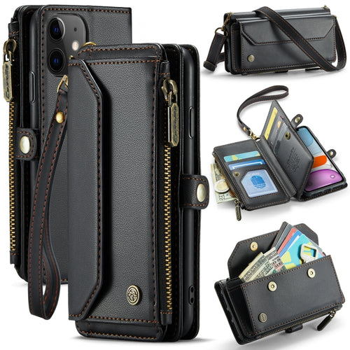 For iPhone 11 CaseMe C36 Card Slots Zipper Wallet RFID Anti-theft Leather Phone Case(Black) - HoMEdemic™ 